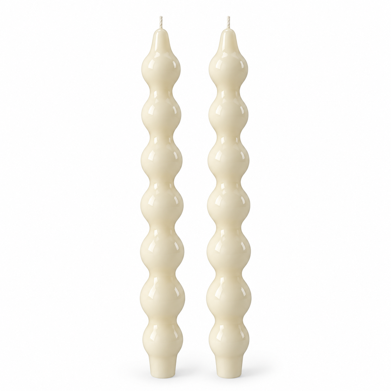 Conjunto De Velas Em Parafina Brancas Gomos 02 peças 2 x 30cm