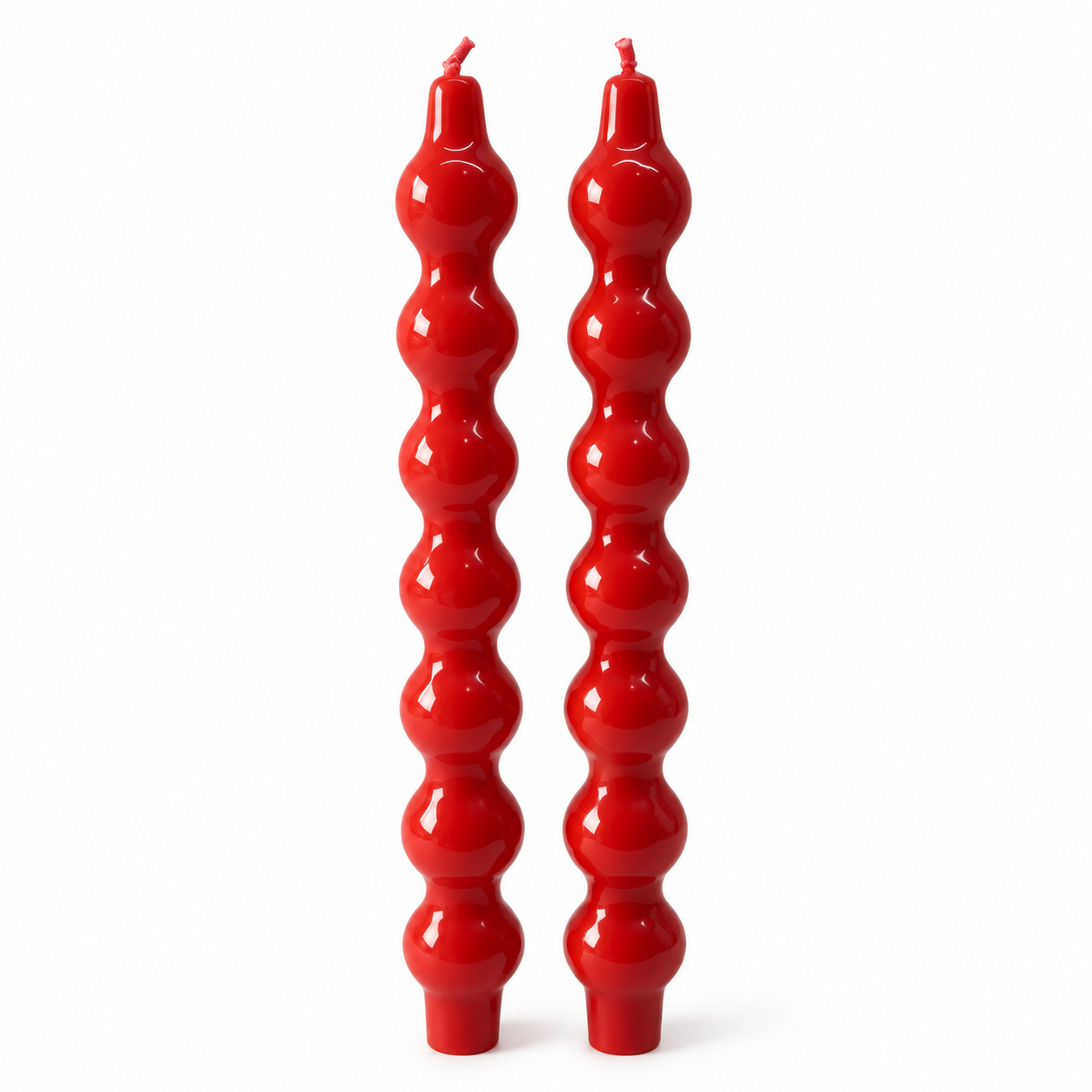 Conjunto De Velas Em Parafina Vermelhas Gomos 02 peças 2 X 30cm